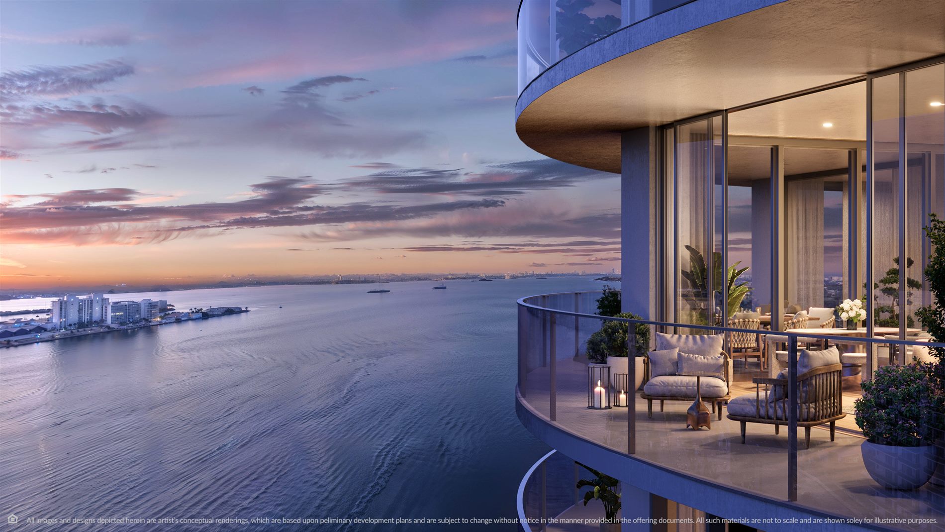Terrace at dusk